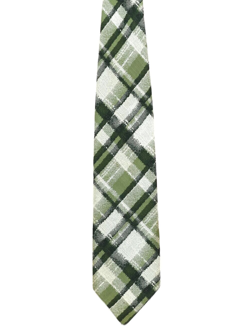 Vintage 70s Brittania Rosenblatts Green Plaid Wide Men's Tie 4"